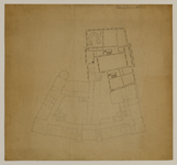 216512 Plattegrond van het bestaande stadhuis te Utrecht en van de ontworpen, aangrenzende uitbreiding; met indeling en ...